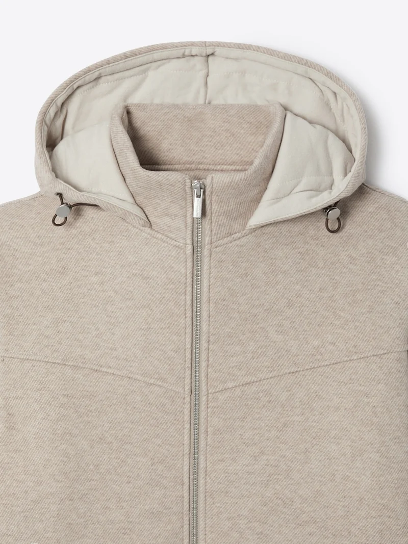 Sweat à capuche faux-uni 100% coton