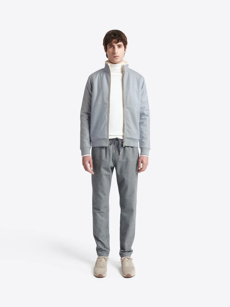 Sweat col sherpa chiné avec poches
