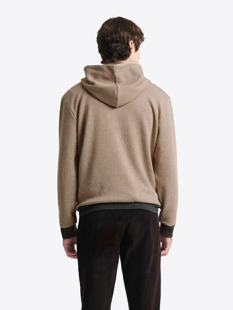Sweat zippé chiné à capuche