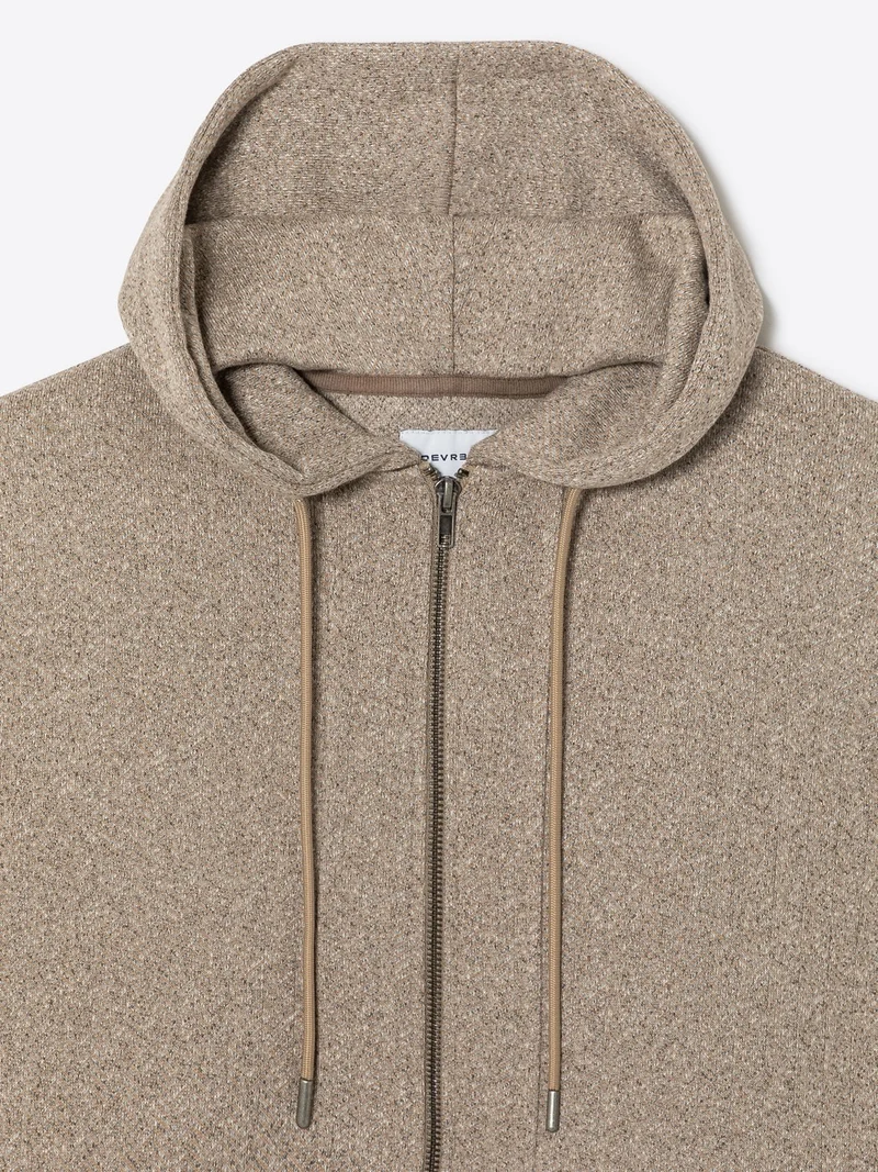 Sweat zippé chiné à capuche