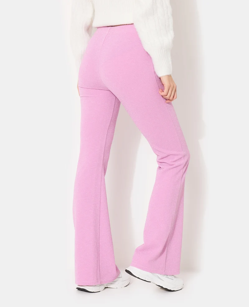 Pantalon flare en maille avec fils lurex