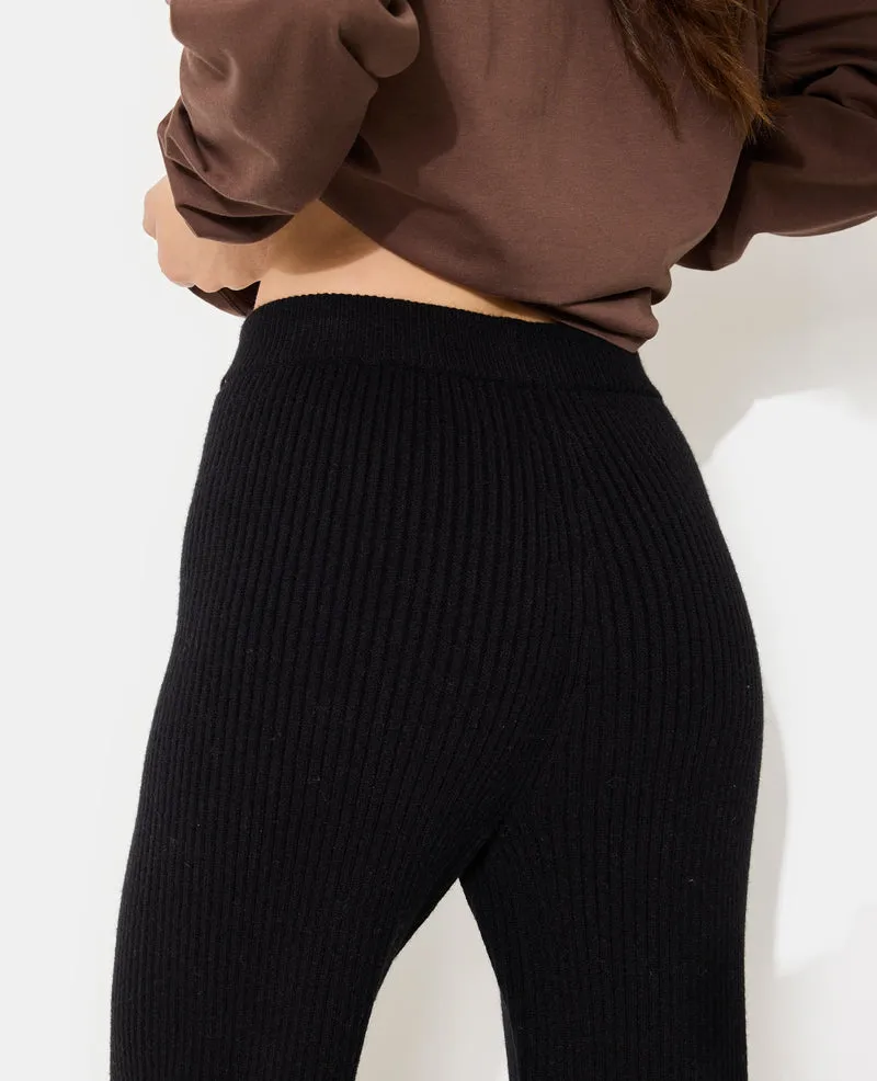 Pantalon en maille côtelée épaisse