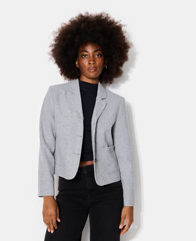 Veste blazer cintrée avec laine