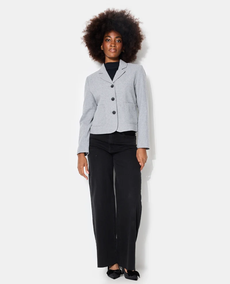 Veste blazer cintrée avec laine