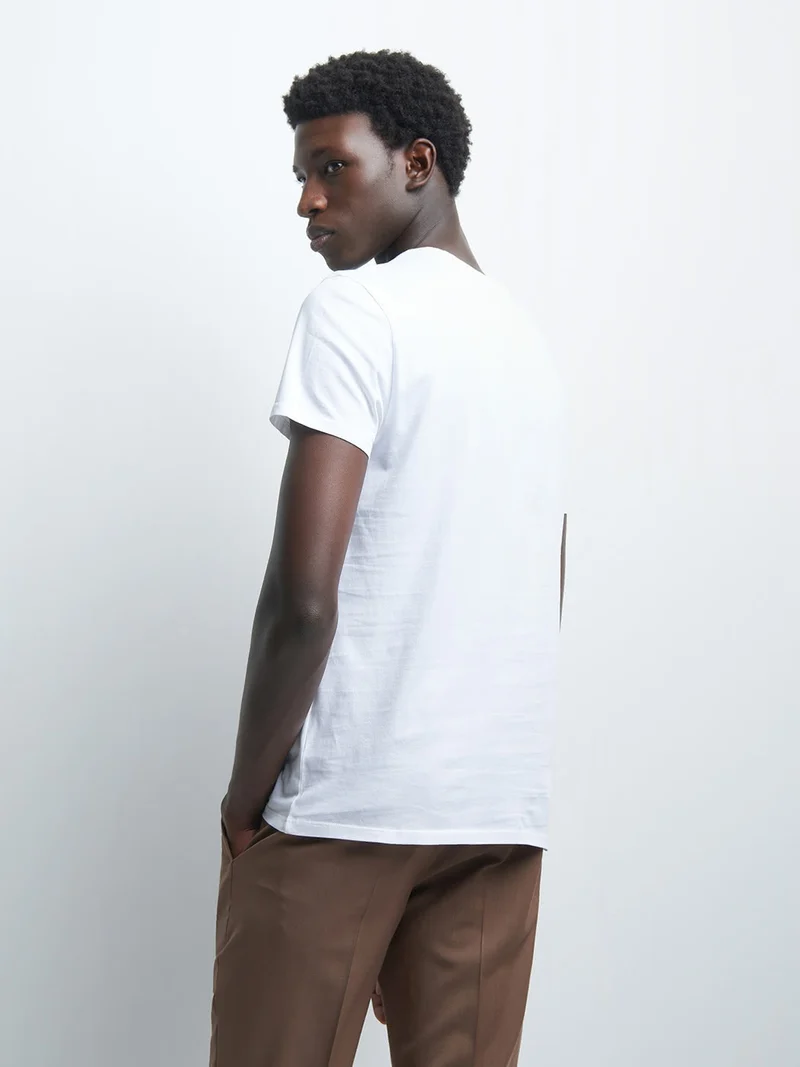 Tee-shirt en coton à motif placé devant