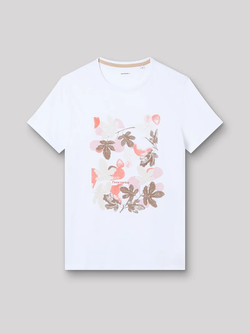 Tee-shirt en coton à motif placé devant