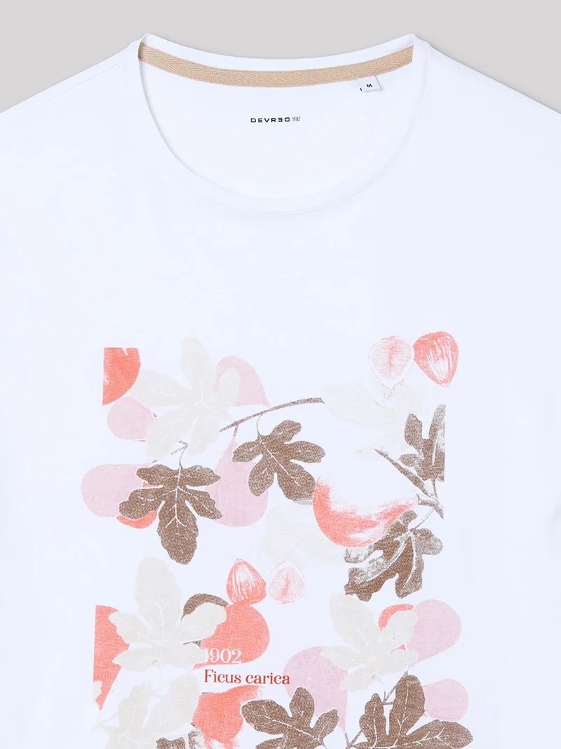 Tee-shirt en coton à motif placé devant