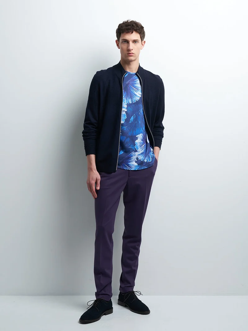 Tee-shirt col rond fleuri