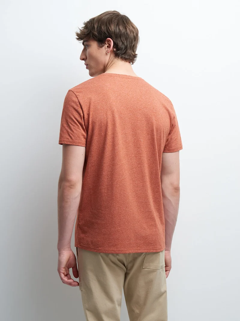 Tee-shirt col rond à motif placé devant