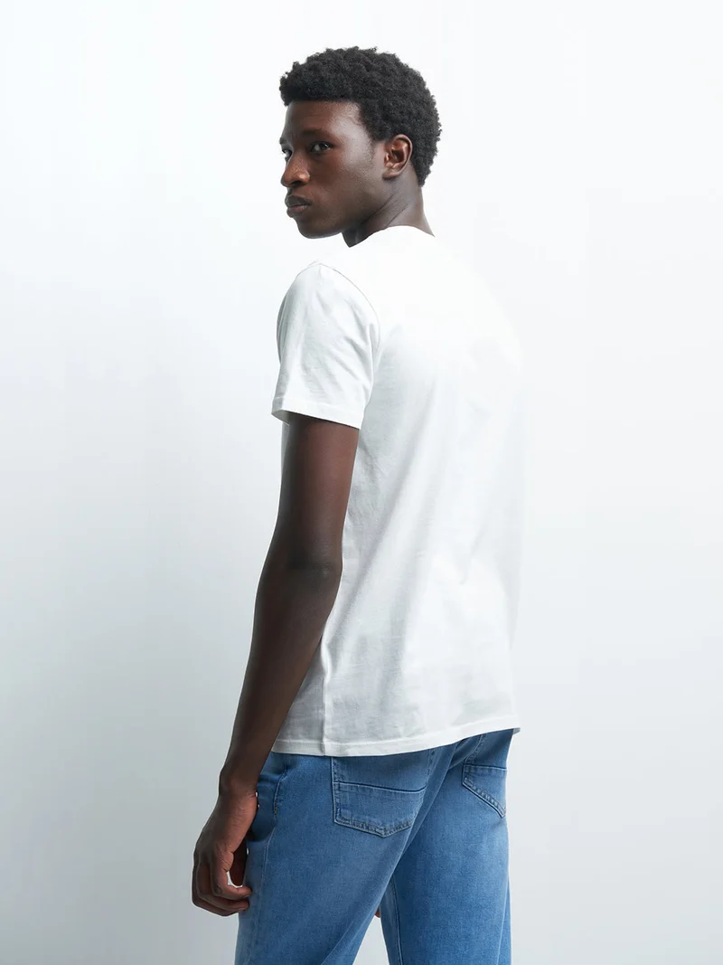 Tee-shirt en coton à motif placé devant