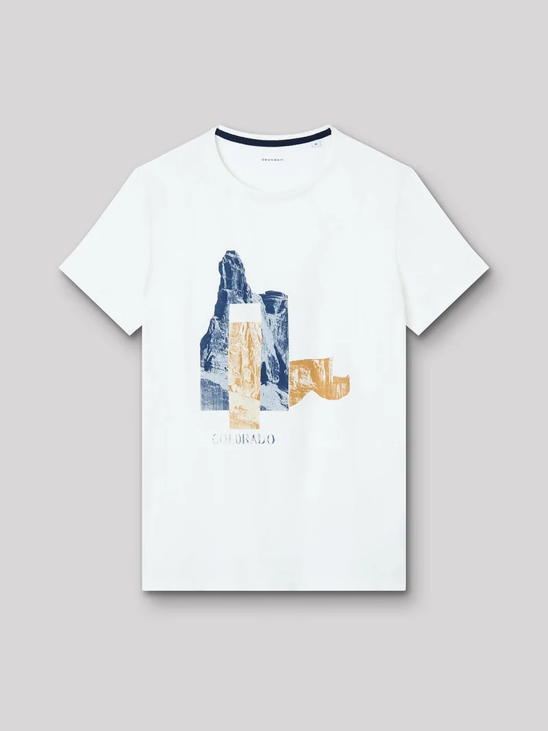 Tee-shirt en coton à motif placé devant