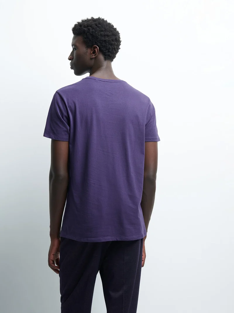 Tee-shirt en coton à motif placé devant