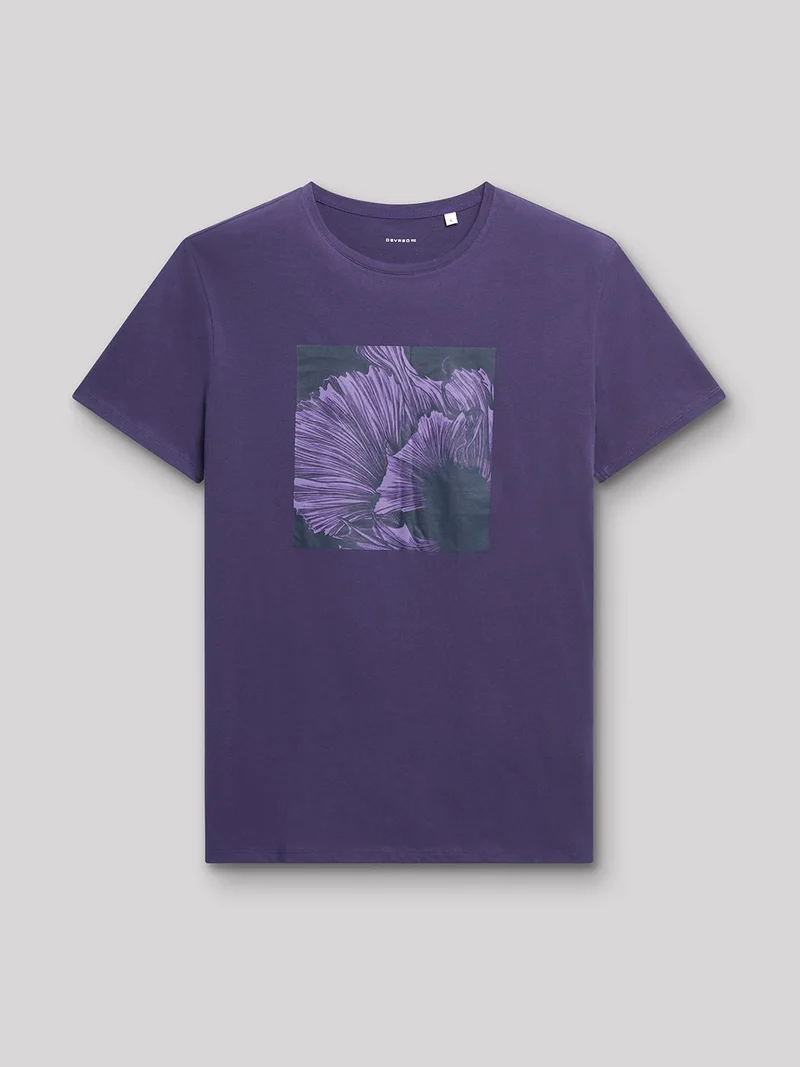 Tee-shirt en coton à motif placé devant