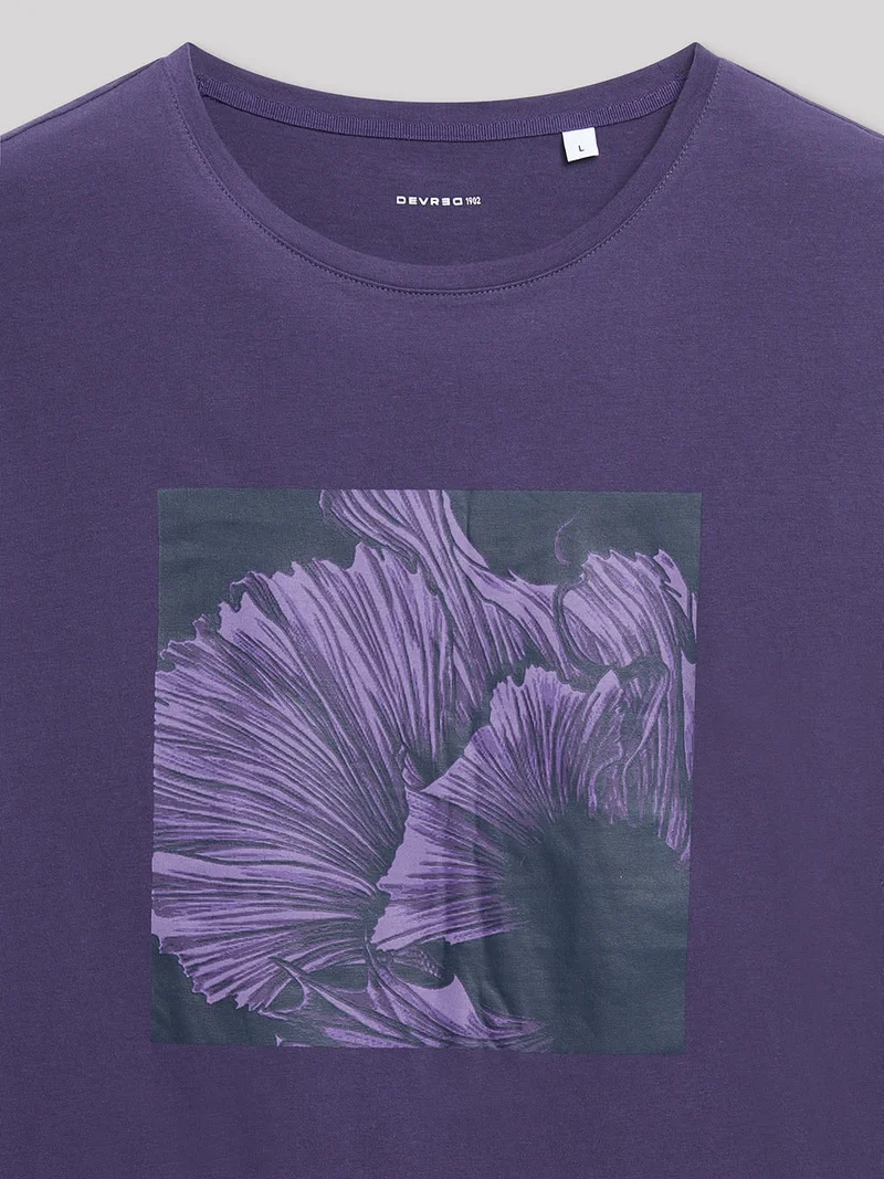 Tee-shirt en coton à motif placé devant
