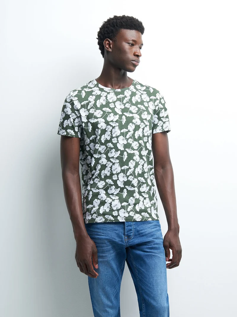 Tee-shirt en coton fleuri