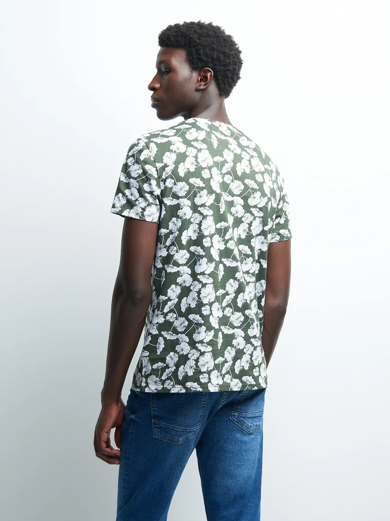 Tee-shirt en coton fleuri