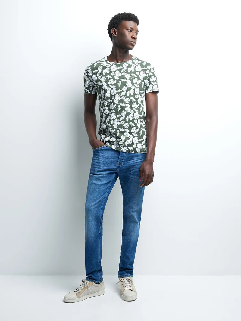 Tee-shirt en coton fleuri
