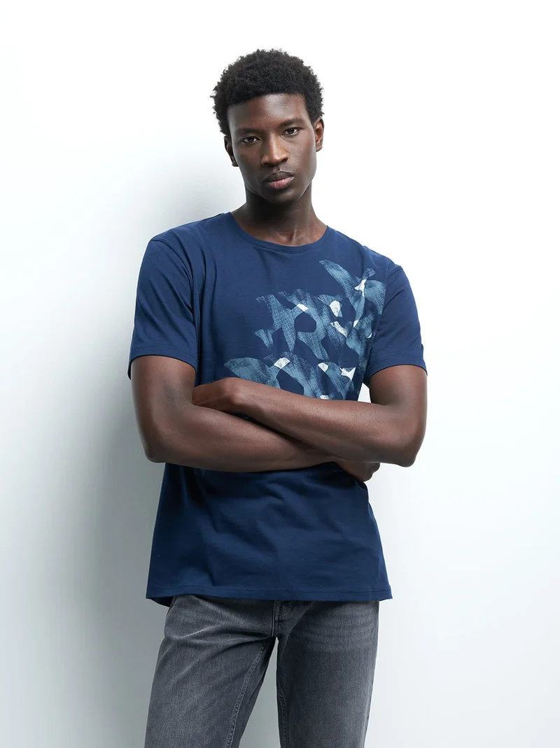 Tee-shirt en coton à motif placé devant