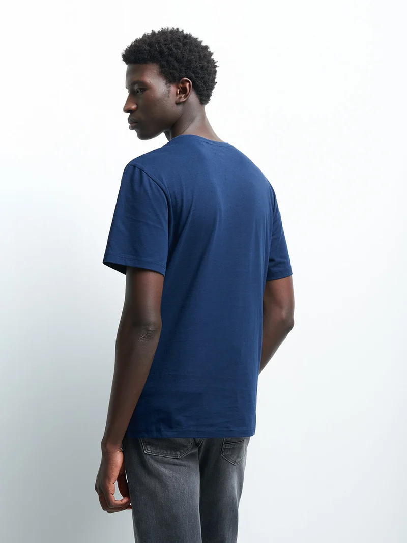 Tee-shirt en coton à motif placé devant