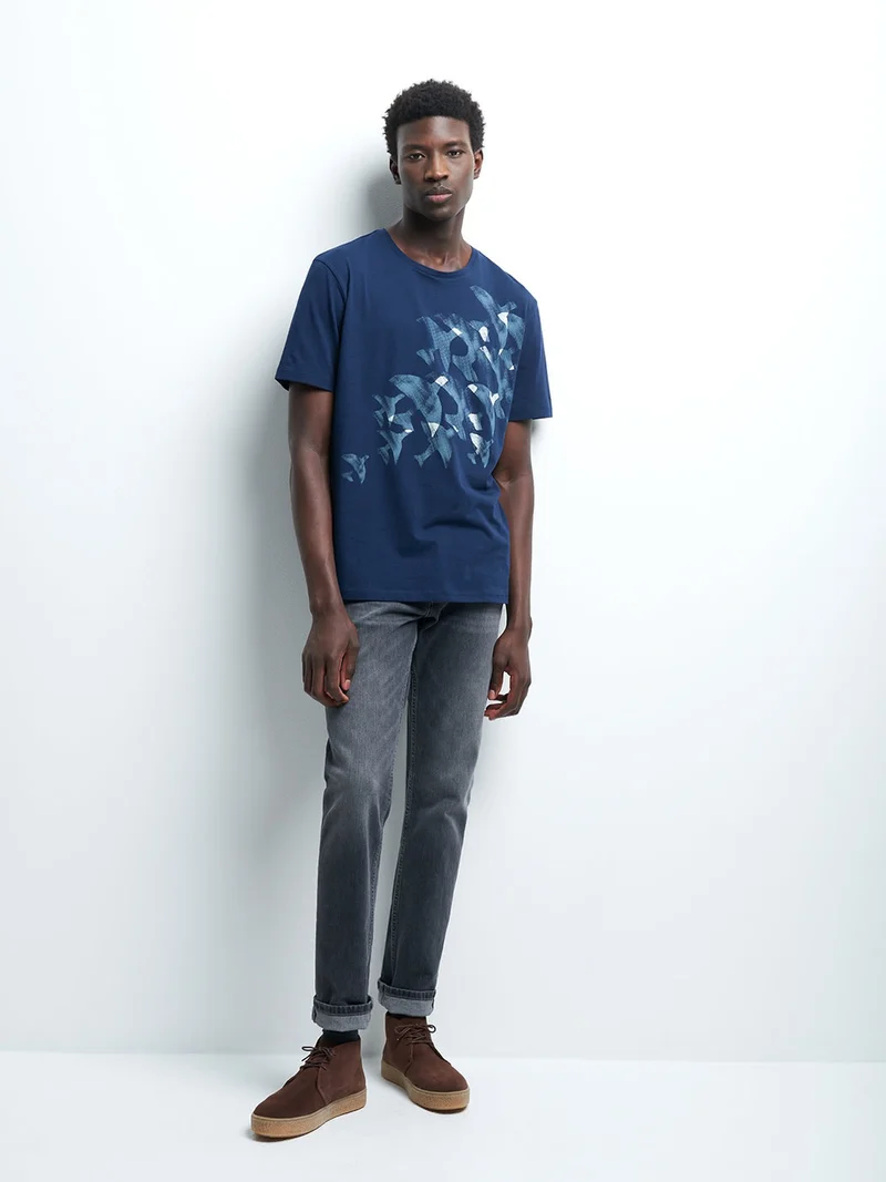 Tee-shirt en coton à motif placé devant