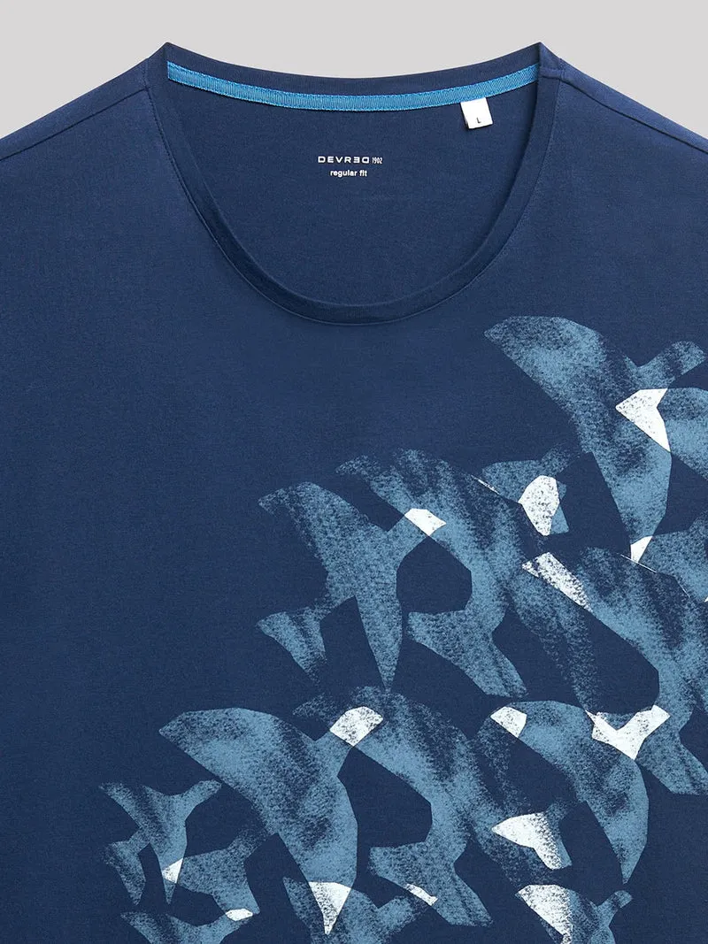Tee-shirt en coton à motif placé devant