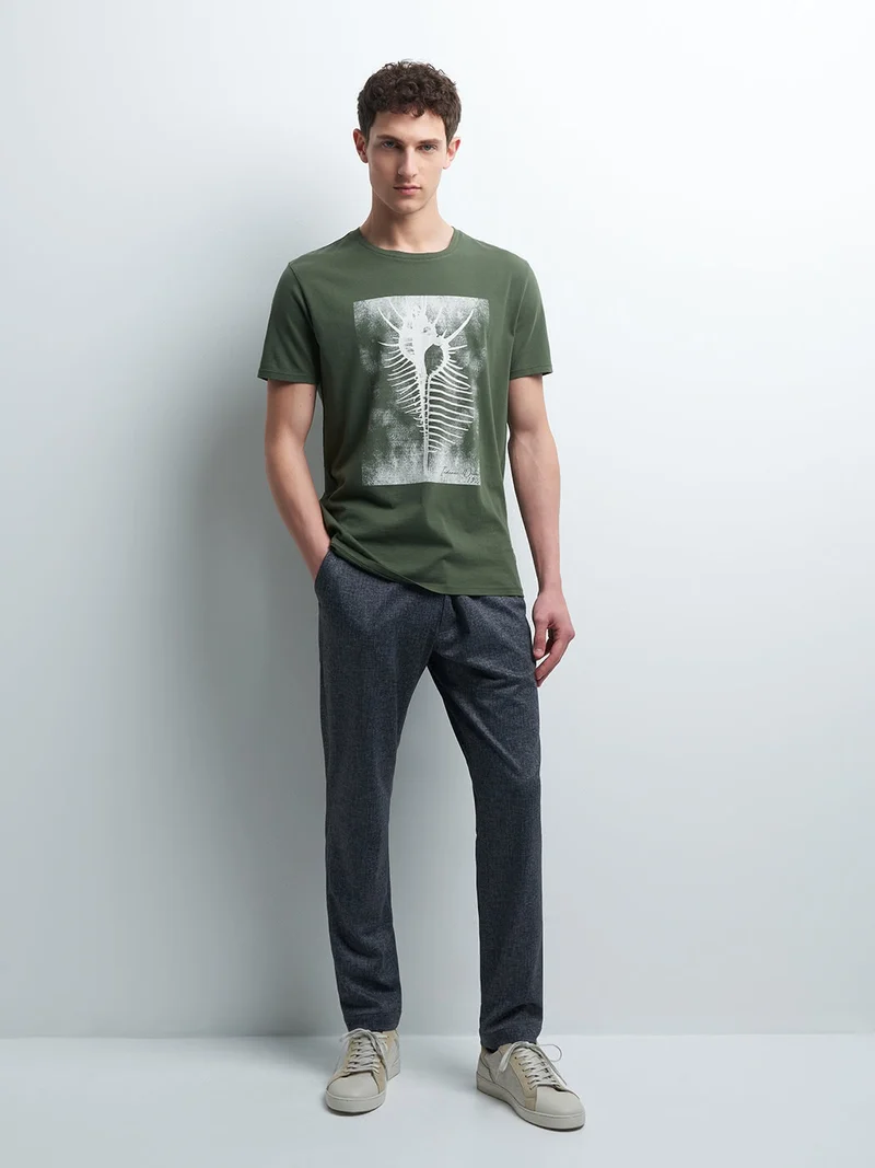 Tee-shirt en coton à motif devant