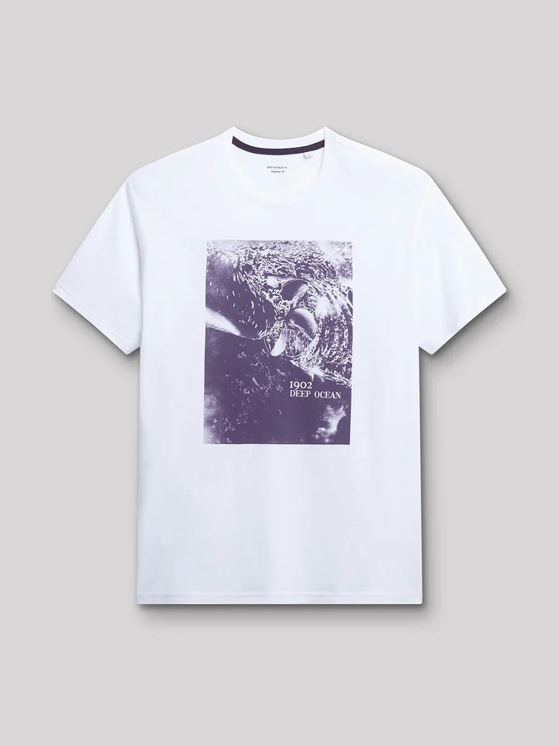 Tee-shirt en coton à motif devant