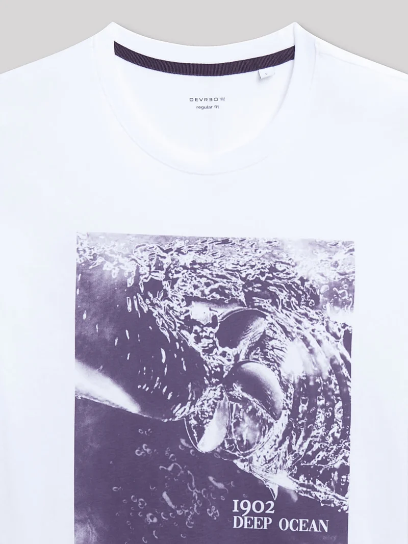 Tee-shirt en coton à motif devant