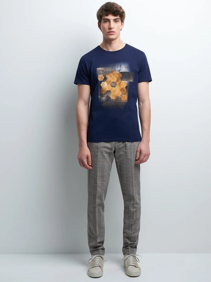 Tee-shirt en coton à motif placé devant