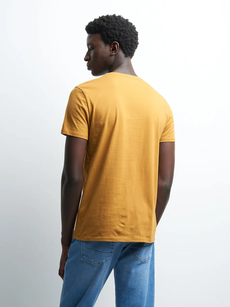 Tee-shirt en coton à motif placé devant