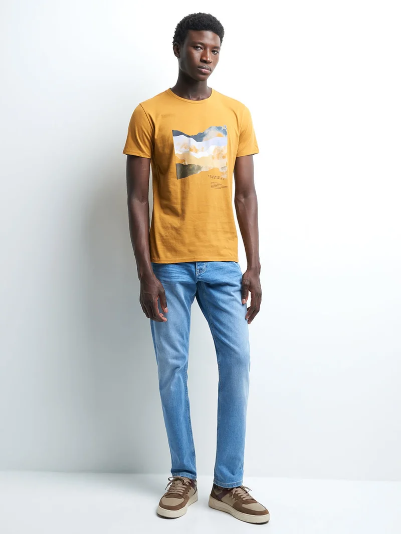 Tee-shirt en coton à motif placé devant