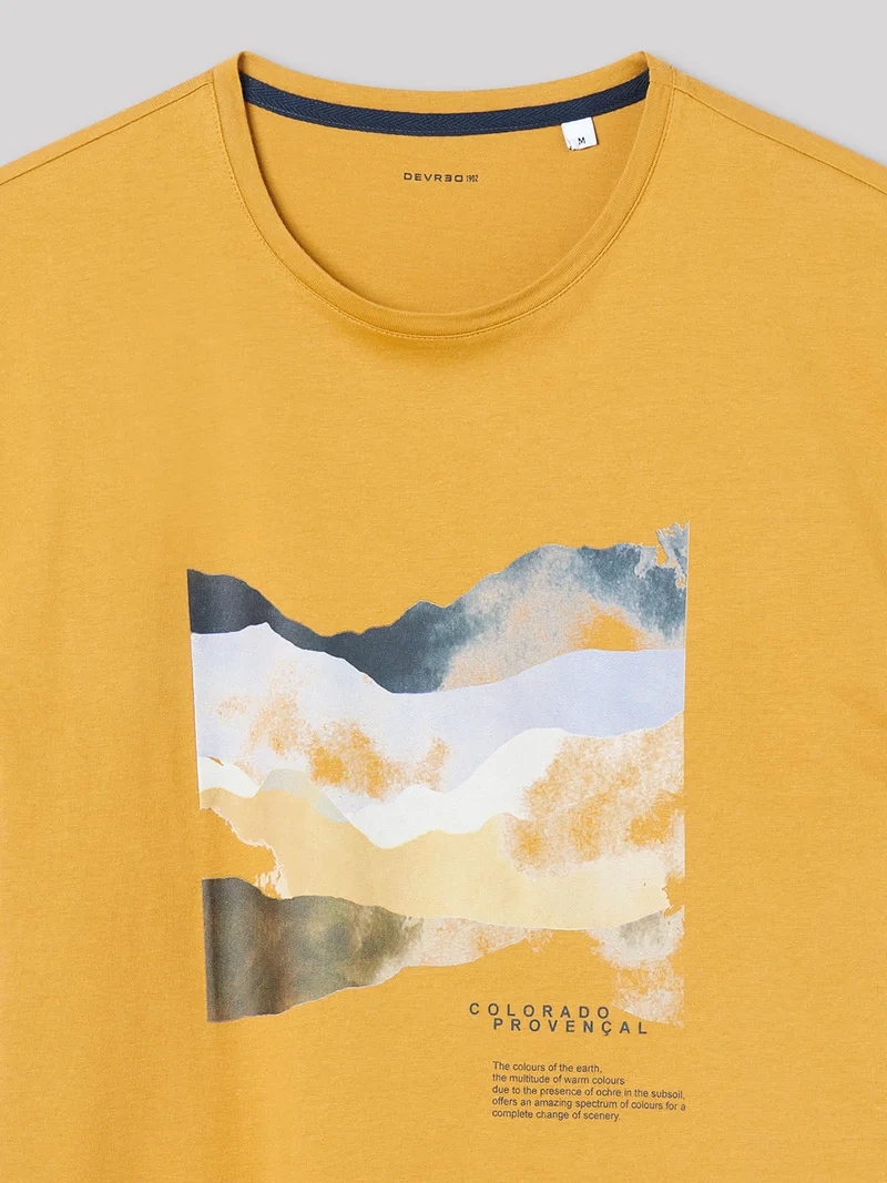 Tee-shirt en coton à motif placé devant