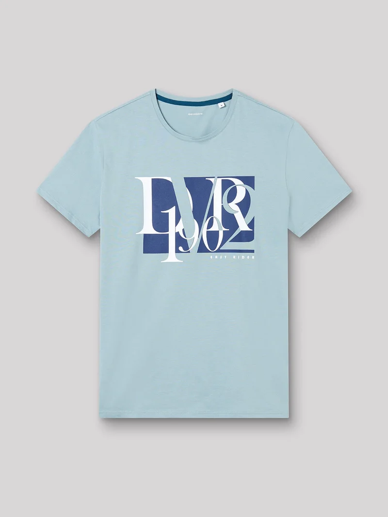 Tee-shirt en coton motif sur poitrine