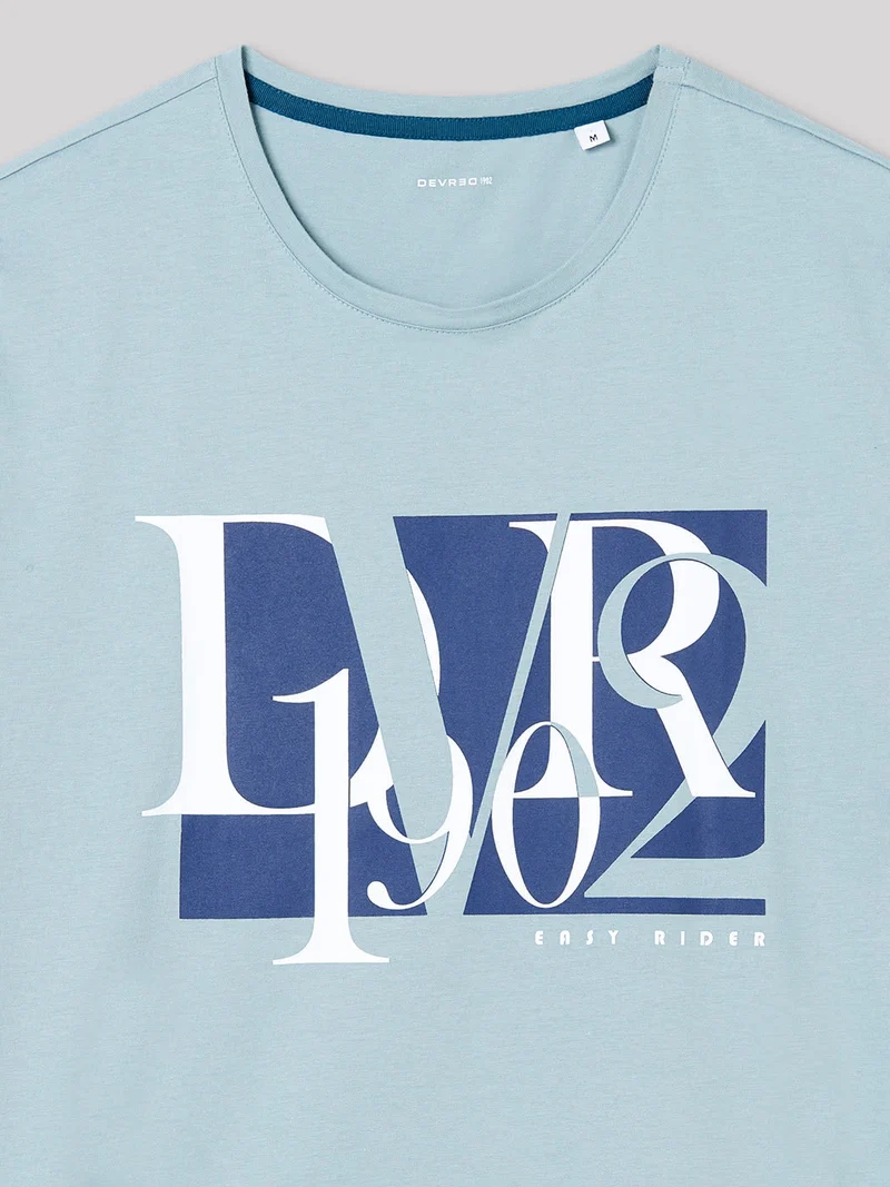 Tee-shirt en coton motif sur poitrine