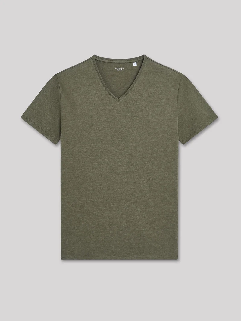 T-shirt col V mélange coton Supima®