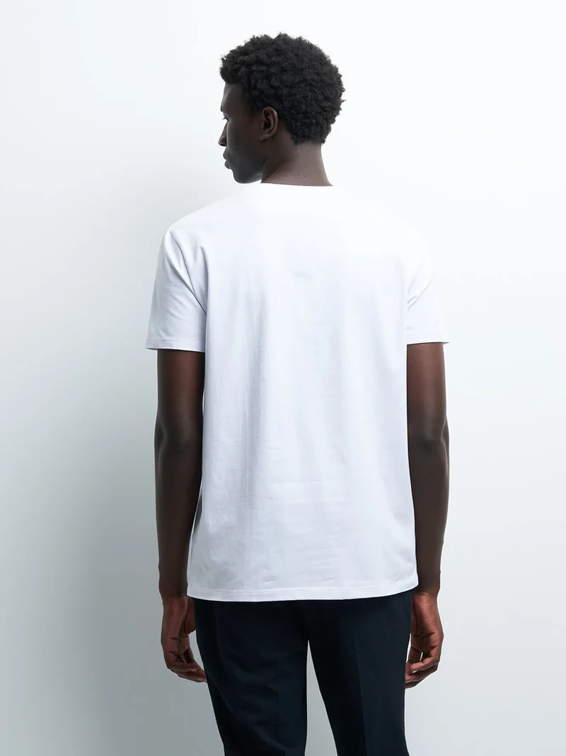 Tee-shirt en coton à motif devant