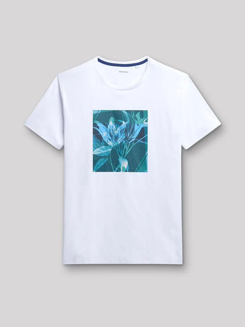 Tee-shirt en coton à motif devant