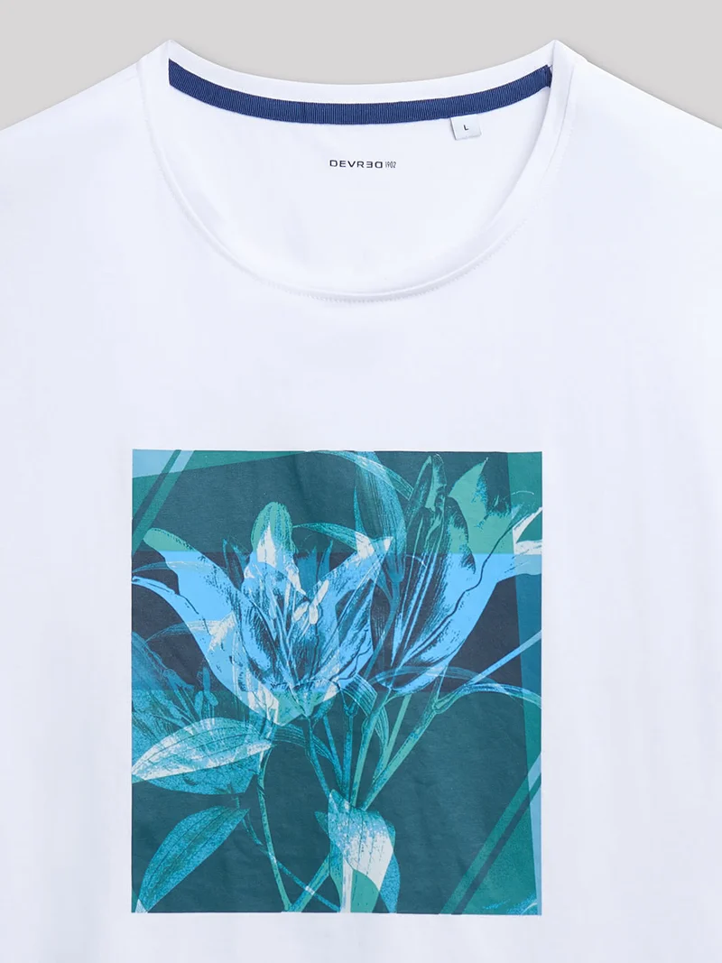 Tee-shirt en coton à motif devant