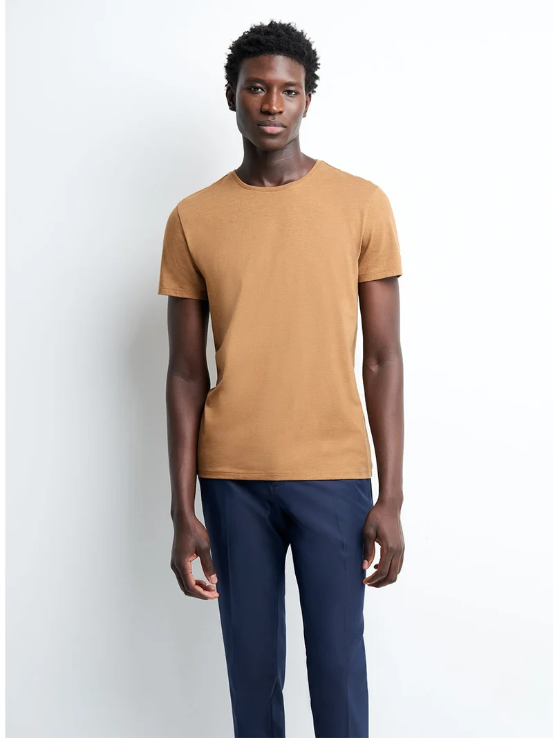 T-shirt col rond mélange coton Supima®