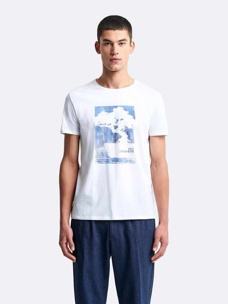 T-shirt col rond coton en conversion