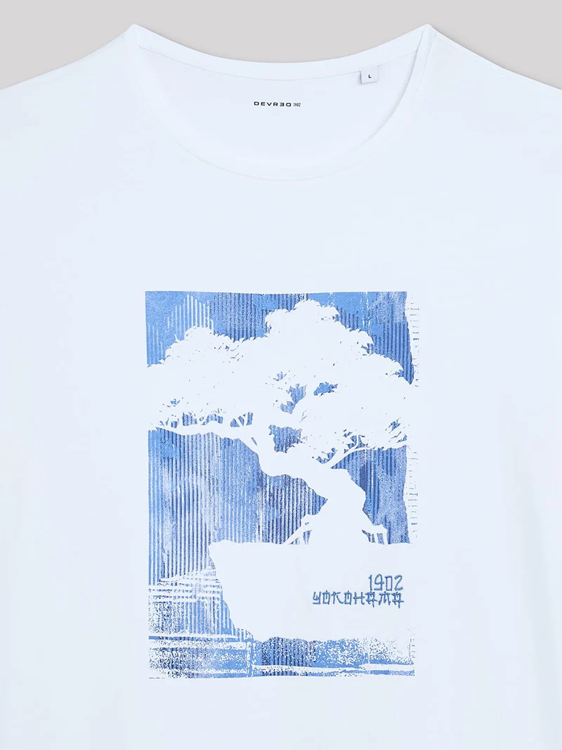 T-shirt col rond coton en conversion