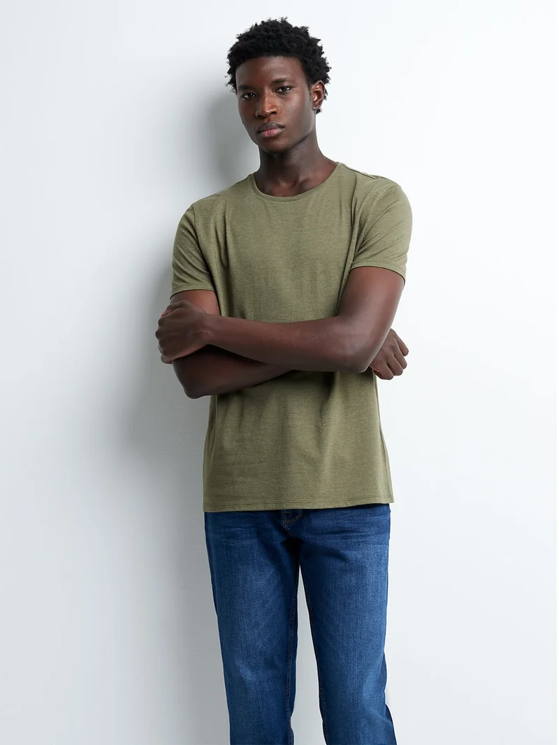 T-shirt col rond mélange coton Supima®