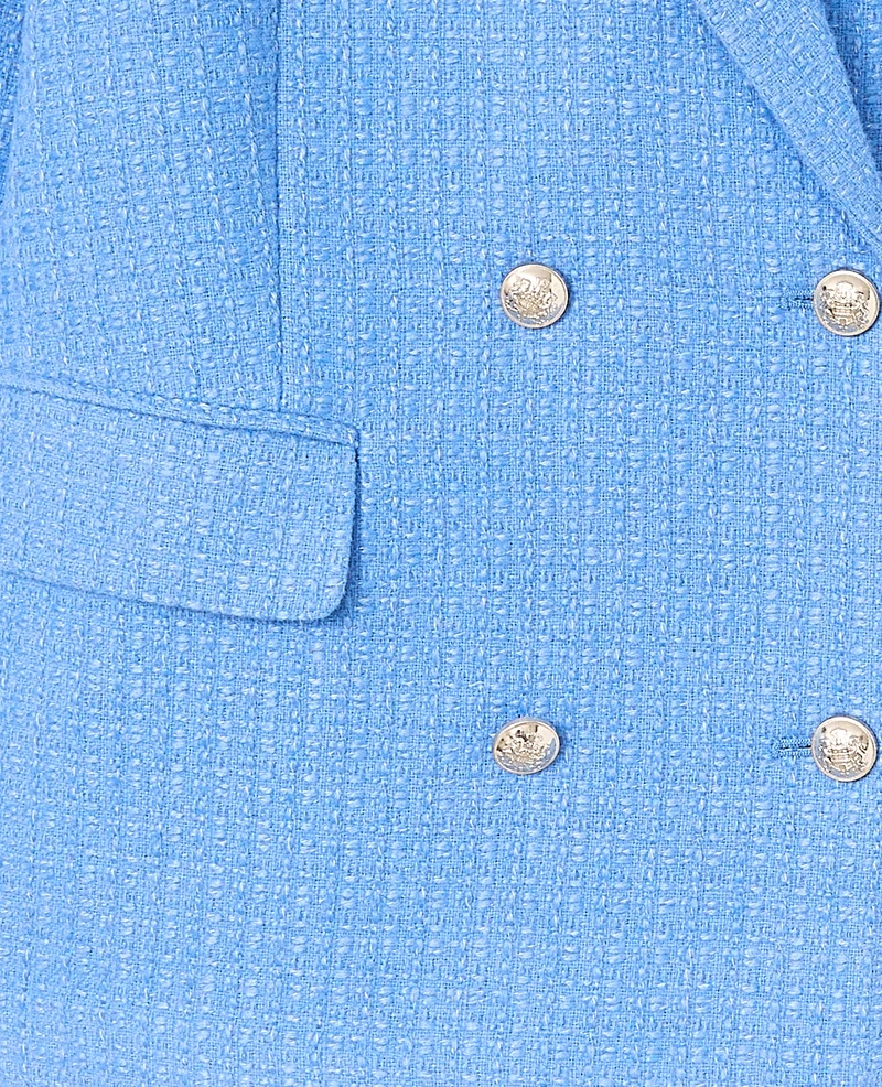 Veste blazer en tweed avec boutons écussons