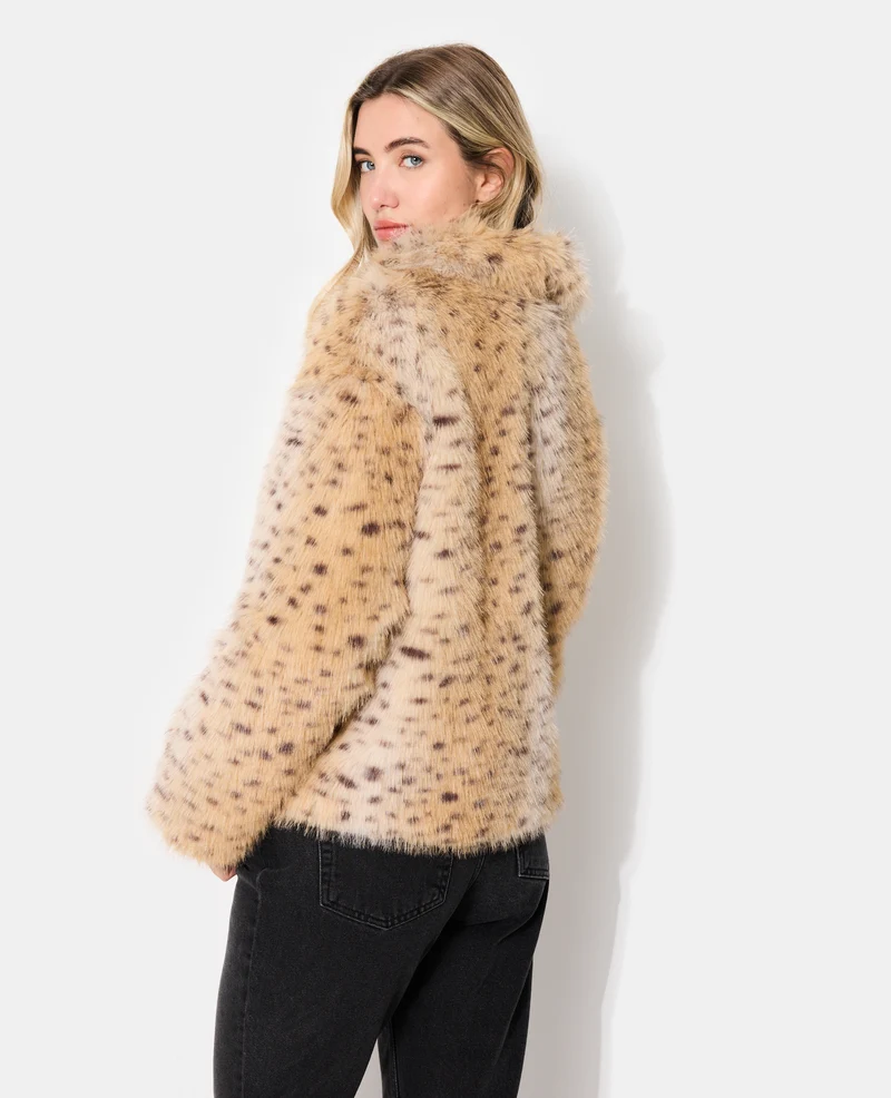Blouson fausse fourrure esprit guépard
