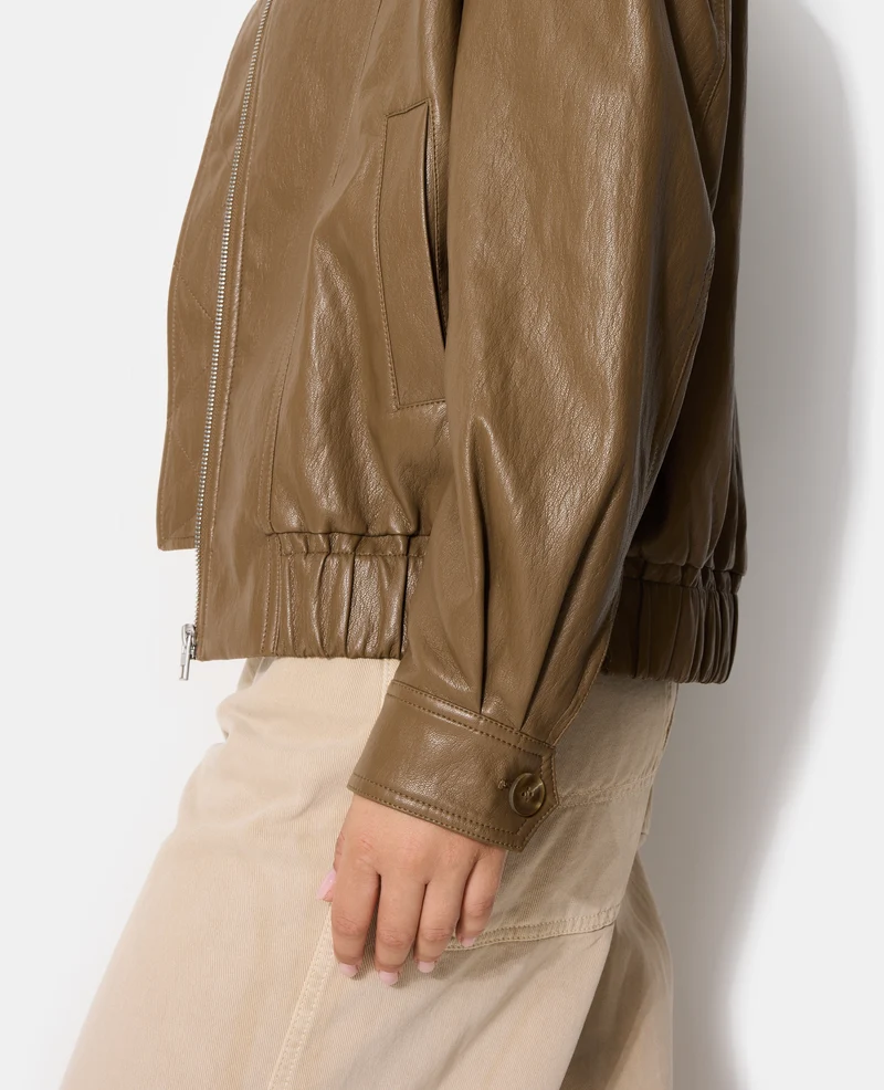 Blouson en simili avec col