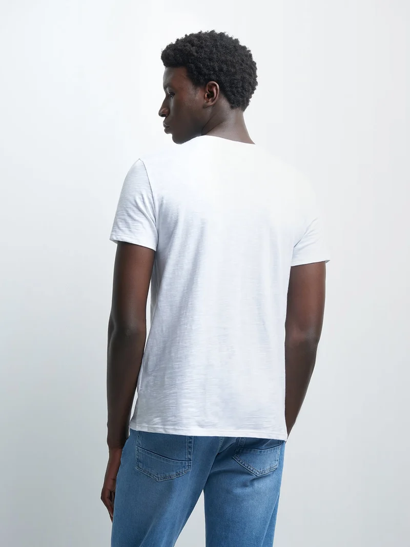Tee-shirt en coton à motif placé devant