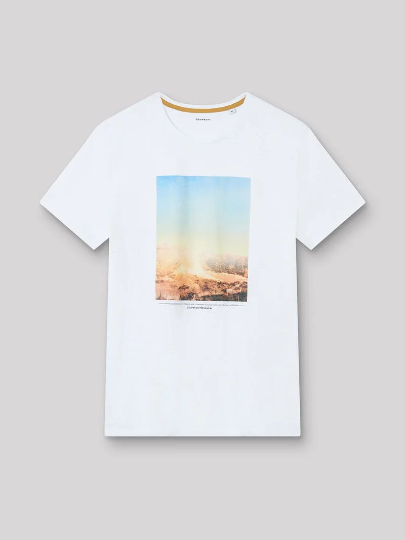 Tee-shirt en coton à motif placé devant
