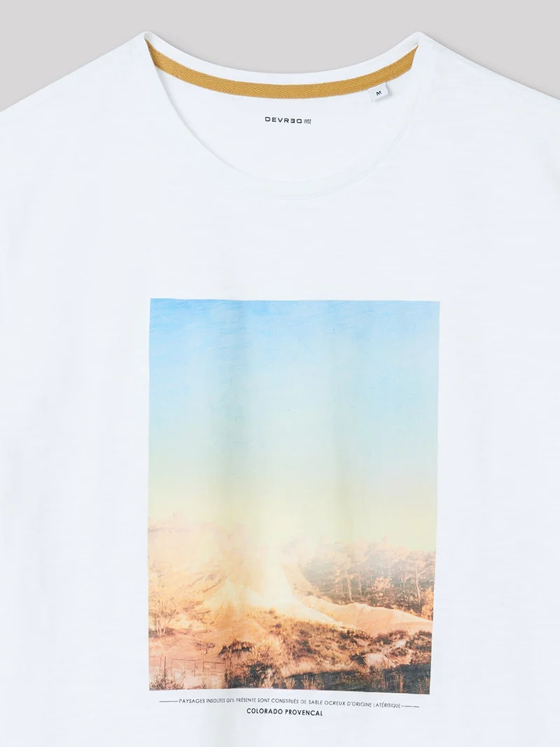 Tee-shirt en coton à motif placé devant