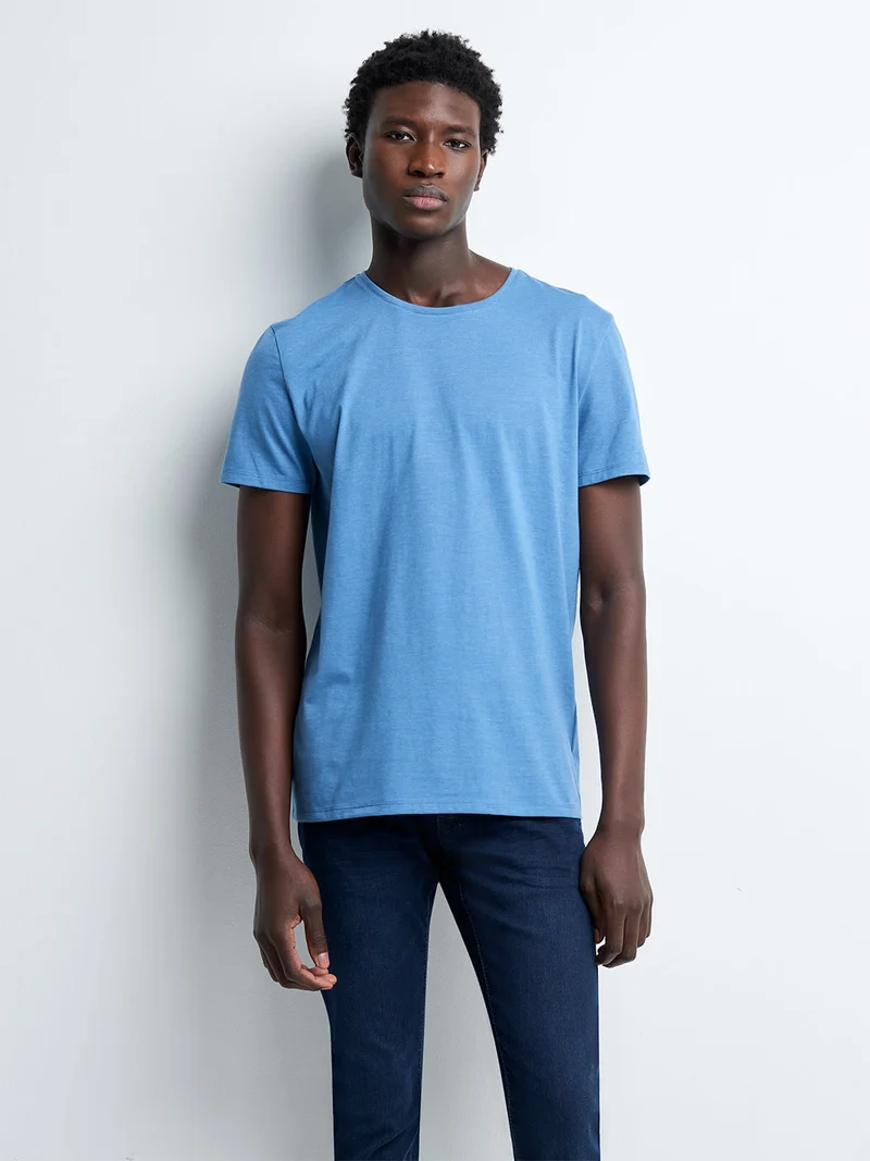 T-shirt col rond mélange coton Supima®