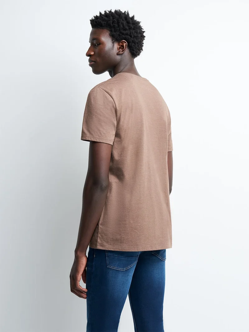 T-shirt col V mélange coton Supima®